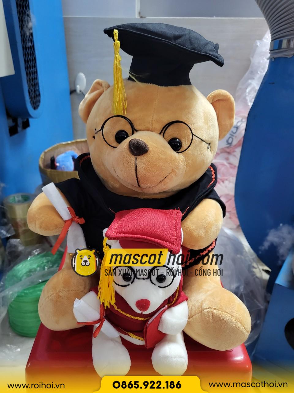 Gấu tốt nghiệp - Gấu đeo kính 45cm | GẤU BÔNG BEN BEN