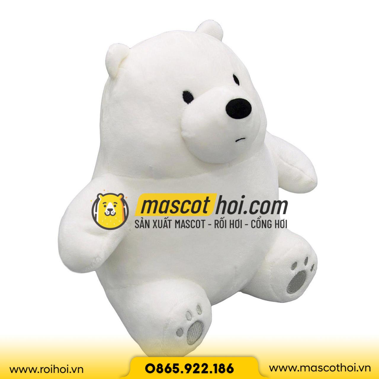Gấu bông gấu trắng Ice Bear We Bare Bears 28cm dáng ngồi - Thú bông Hãng OEM | EnBac.net