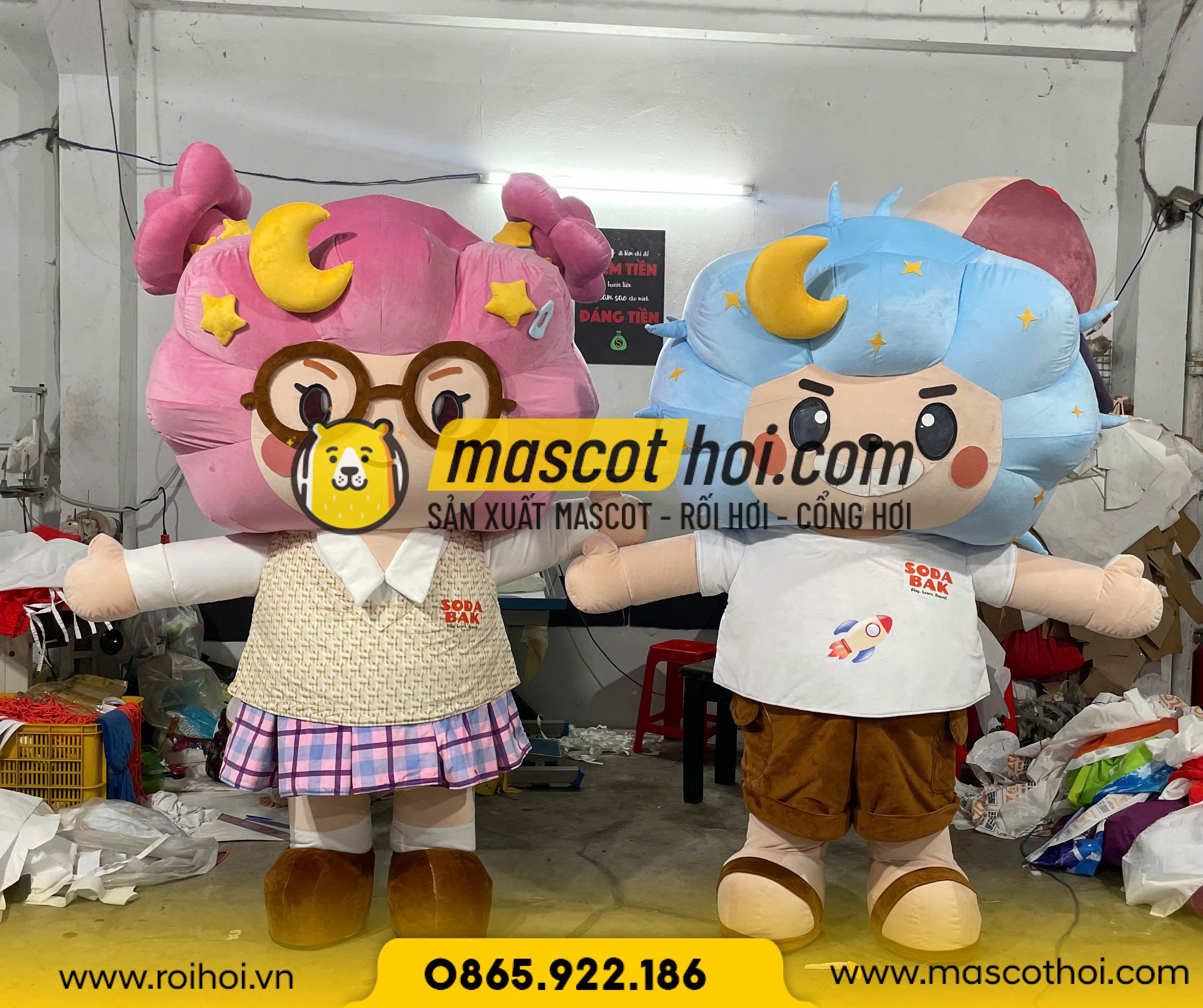 MASCOT HƠI 2 BÉ NĂM NỮ SODABAK
