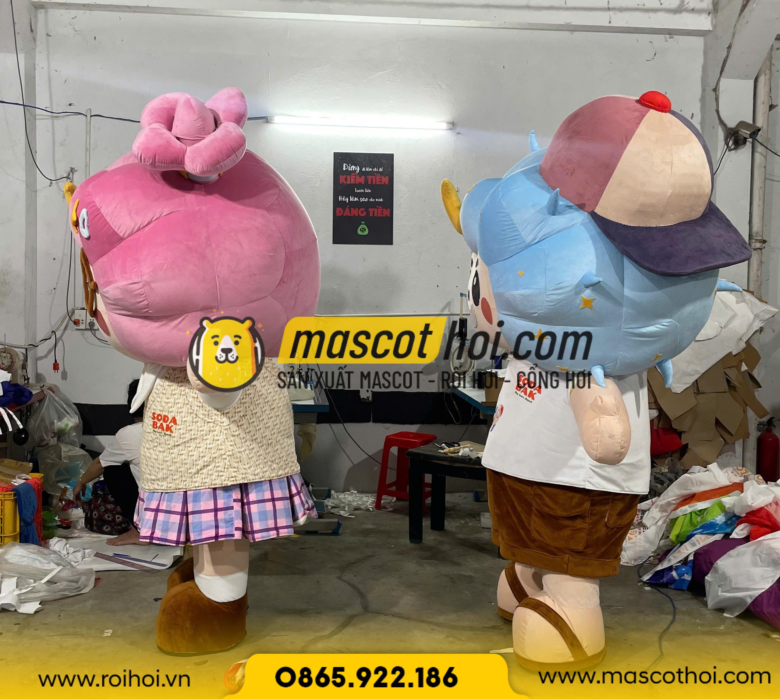 MASCOT HƠI 2 BÉ NĂM NỮ SODABAK