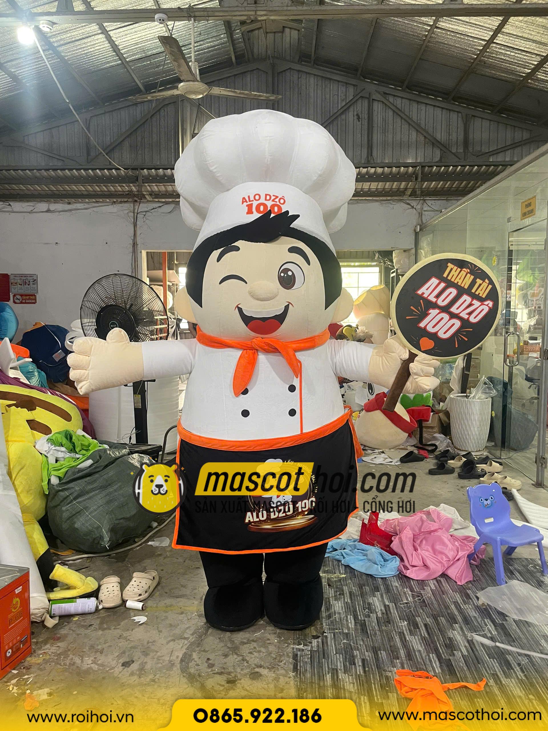 MASCOT HƠI ĐẦU BẾP ALO ZOO 123